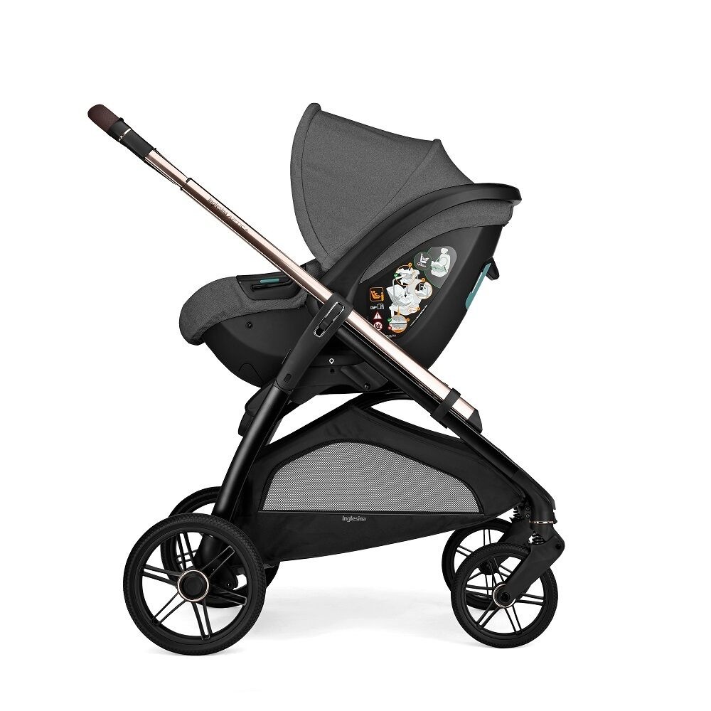 Коляска 3 в 1 Inglesina Aptica New 2025 + Автокресло Inglesina Darwin i-Size (0-13 кг), Velvet Grey (Темно-серый)
