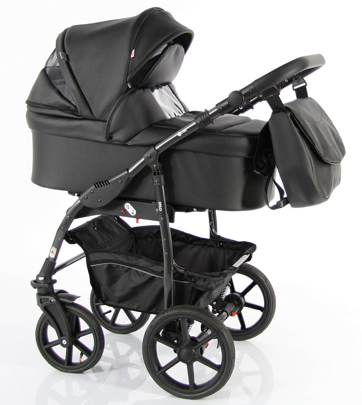 Детская коляска Sevillababy Stilo 2 в 1 St-03 чёрный экокожа