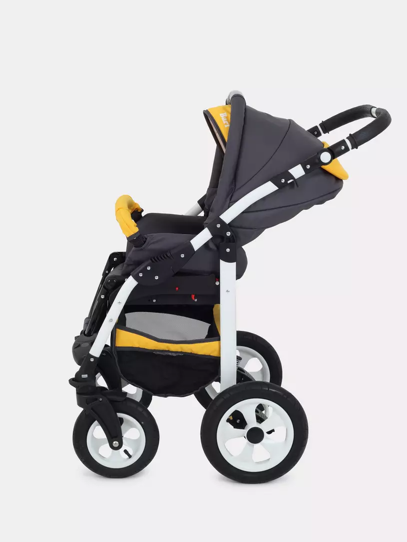 Коляска 2 в 1 Bart-Plast Bari 05 серо-желтый