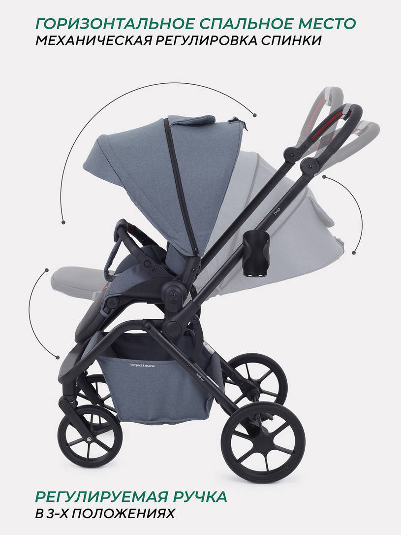 Коляска прогулочная Mowbaby Mio Grey