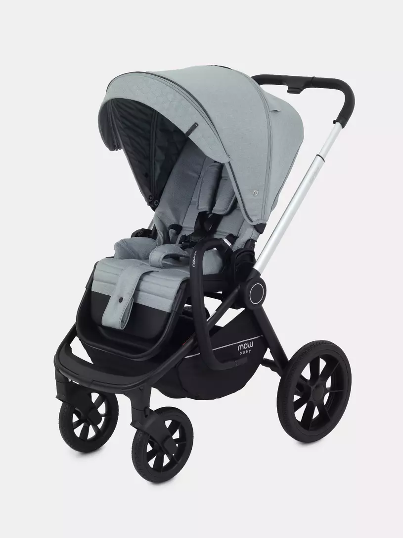 Коляска 3 в 1 Mowbaby Zoom Silver 2025 green tea