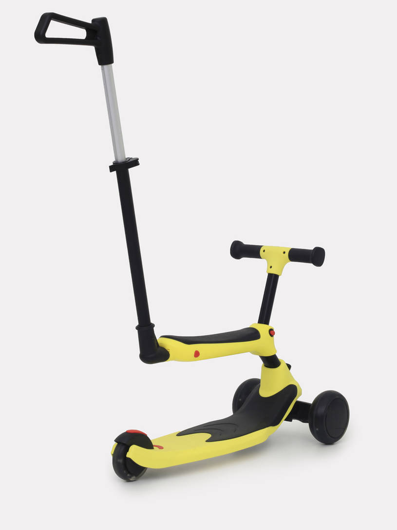 Беговел-самокат Rant Rider Plus со светящимися колесами желтый