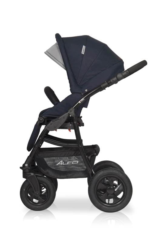 Коляска 2 в 1 Riko Basic Alfa 05 черно-серый