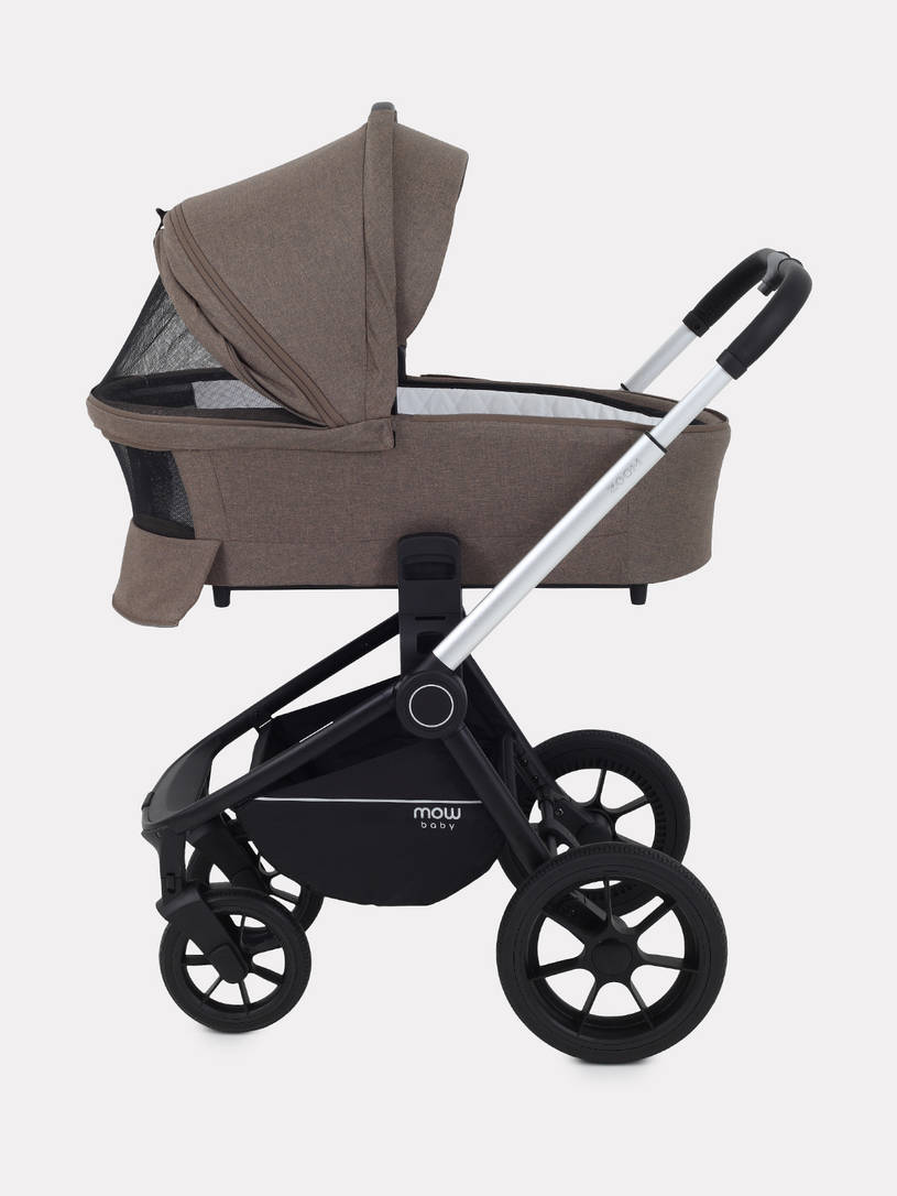 Коляска 3 в 1 Mowbaby Zoom Silver 2025 cacao brown