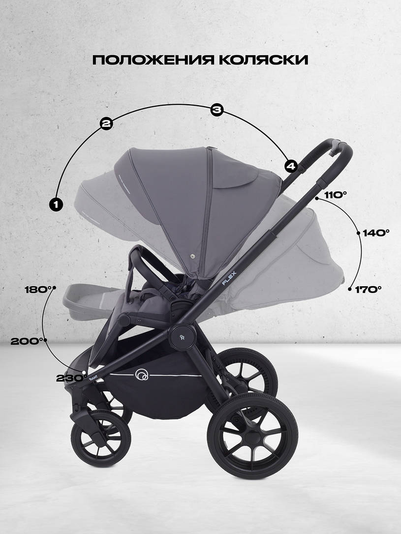 Коляска 2 в 1 Rant Flex 2025 RA076 Graphite