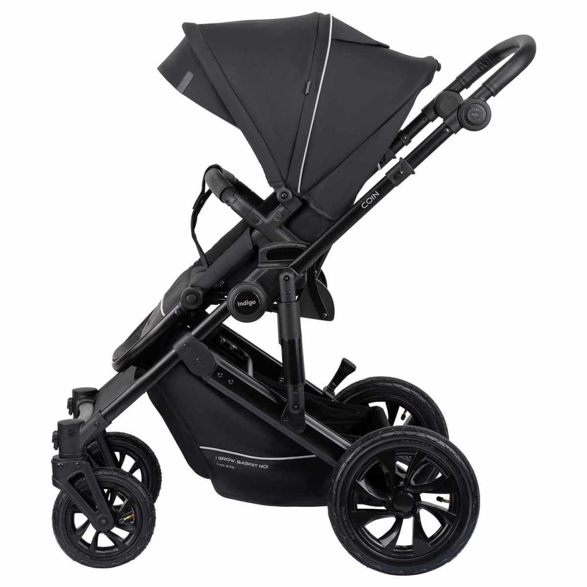 Коляска 2 в 1 Indigo Coin, Черный
