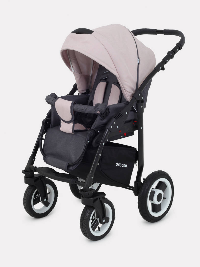 Коляска 2 в 1 Rant Dream 03 серый-розовый