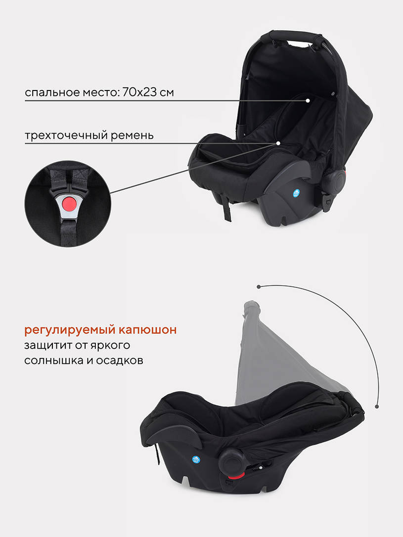 Коляска 3 в 1 Rant Siena 10 серый-желтый