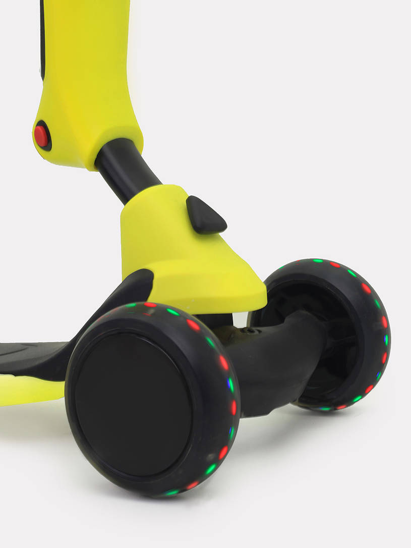 Беговел-самокат Rant Rider Plus со светящимися колесами желтый