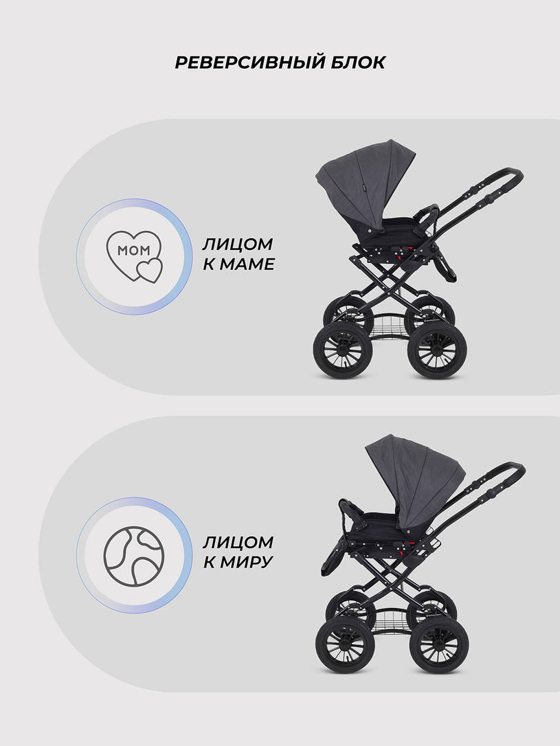 Коляска 2 в 1 Rant Siena Classic 2024 08 графит