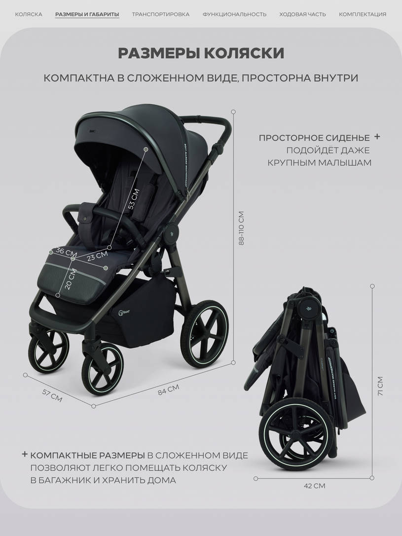 Коляска прогулочная Rant Caspia Soft 2026 Graphite