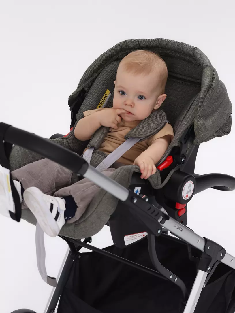Коляска-трансформер 3 в 1 Mowbaby Jasper Silver green
