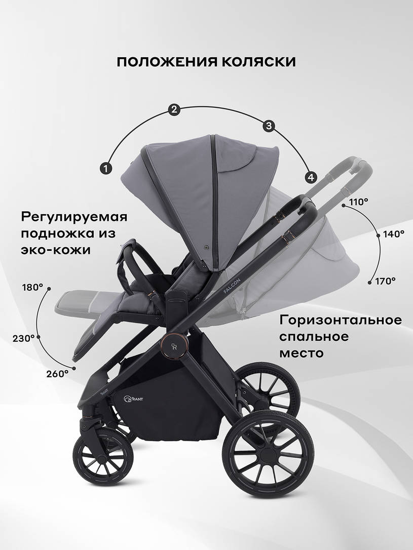 Коляска 2 в 1 Rant Falcon Neo Grey