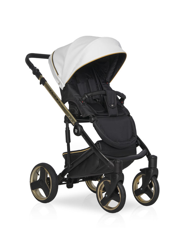 Коляска 2 в 1 Riko Basic Ozon Premium 33 белый-золотой