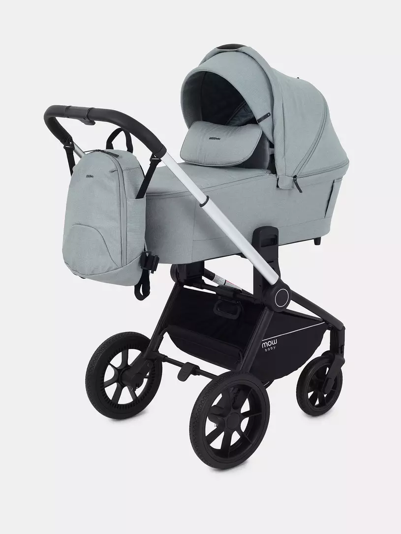 Коляска 3 в 1 Mowbaby Zoom Silver 2025 green tea