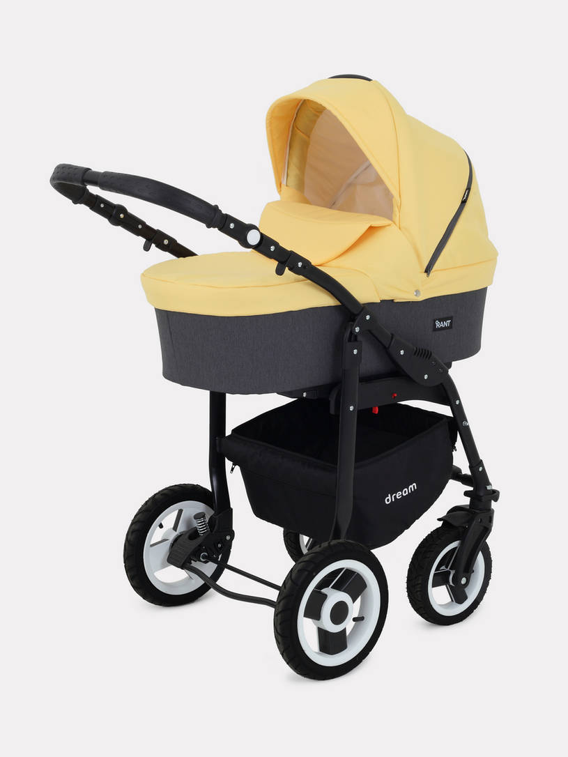Коляска 2 в 1 Rant Dream 07 серый-желтый