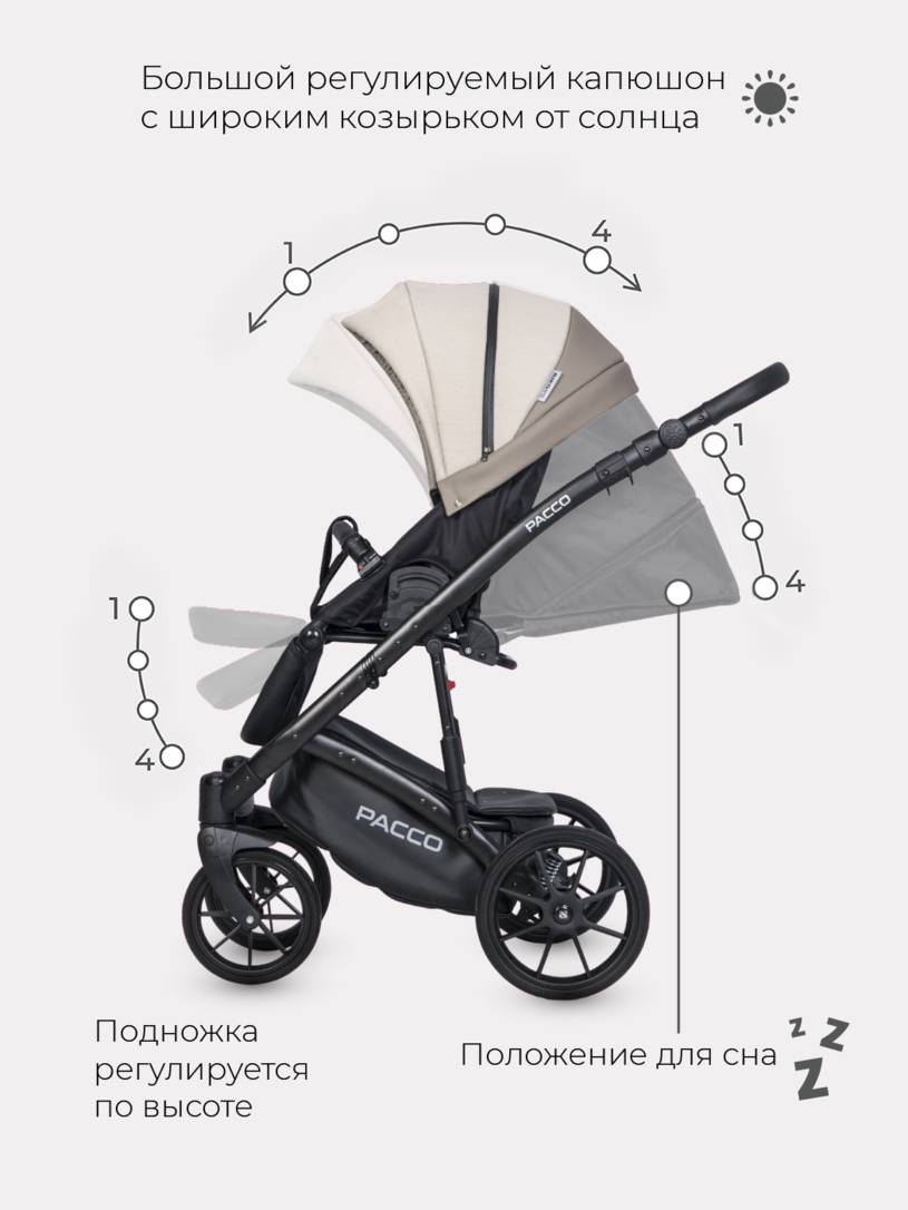 Коляска 2 в 1 RIKO BASIC PACCO 06 Latte