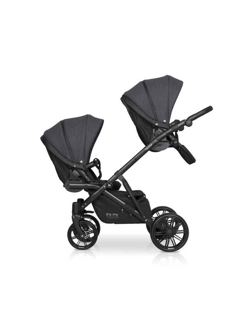 Коляска для двойни 2 в 1 Riko Team 2020 темно-серый