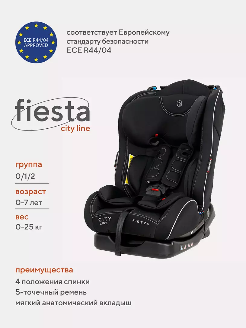 Автокресло Rant Fiesta City line 0/1/2 (0-25 кг) black