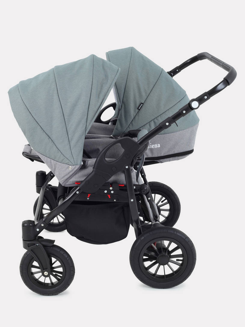 Коляска для двойни 2 в 1 Rant Siena Duo 09 серый-зеленый