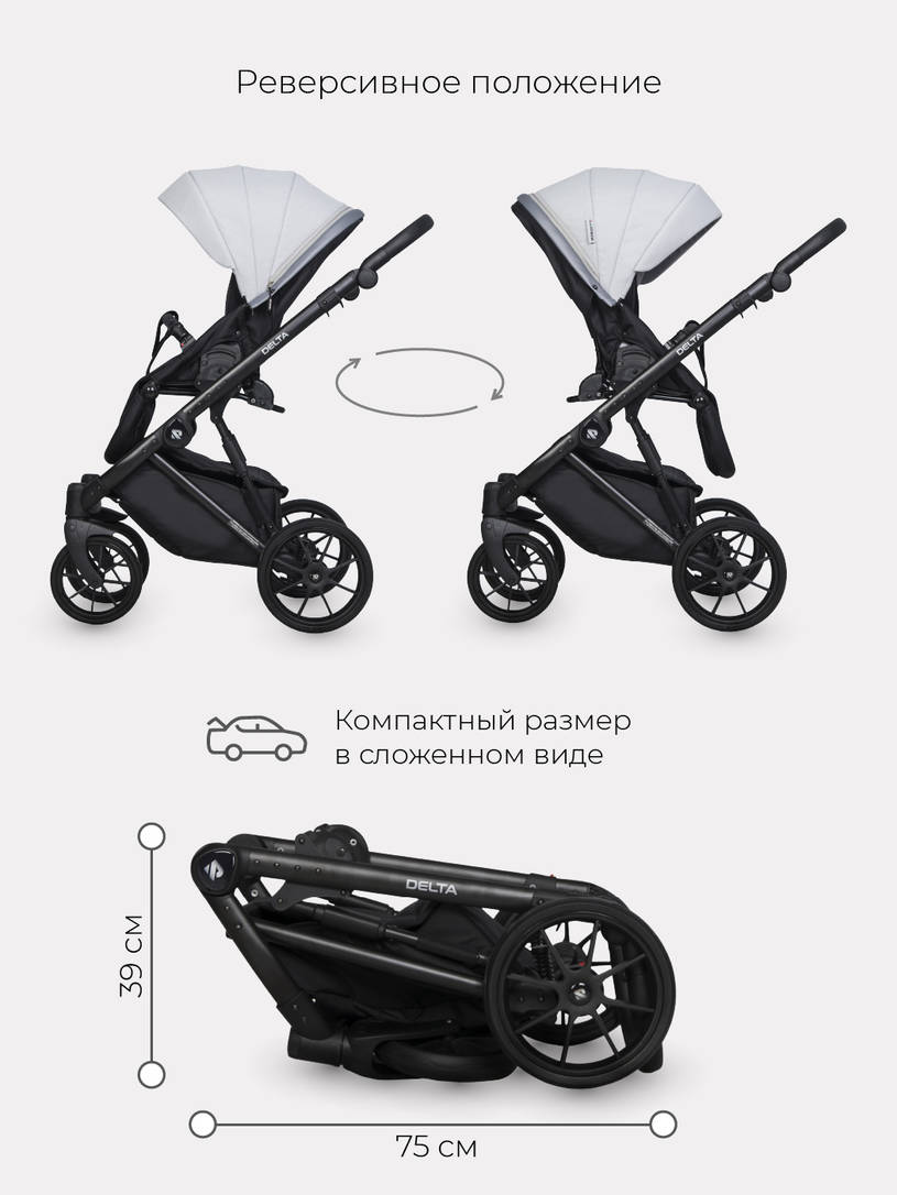 Коляска 2 в 1 RIKO BASIC DELTA 01 Grey Fox