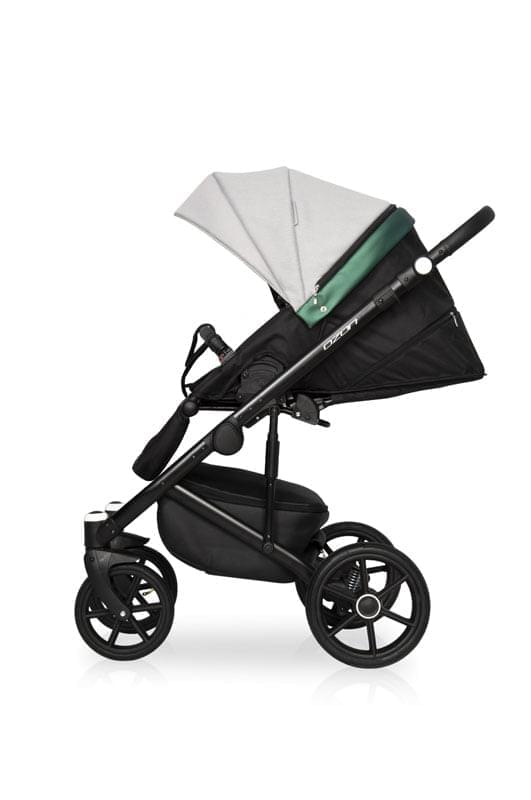 Коляска 3 в 1 Riko Basic Ozon Shine 05 серо-зеленый