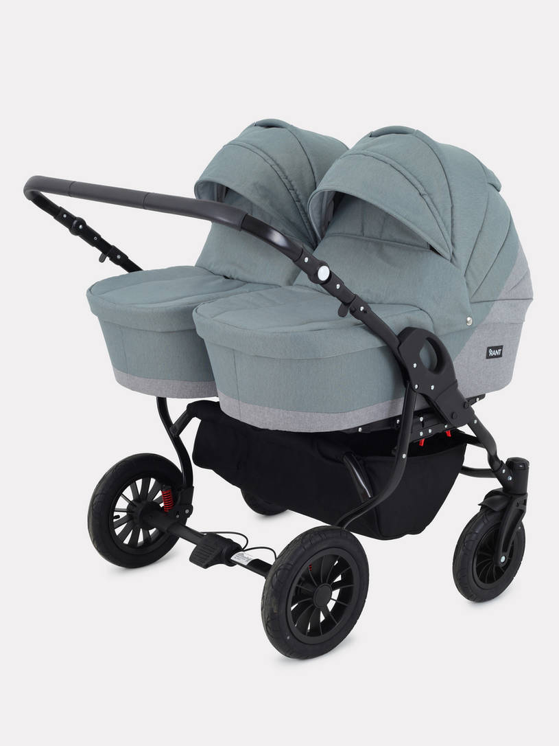 Коляска для двойни 2 в 1 Rant Siena Duo 09 серый-зеленый