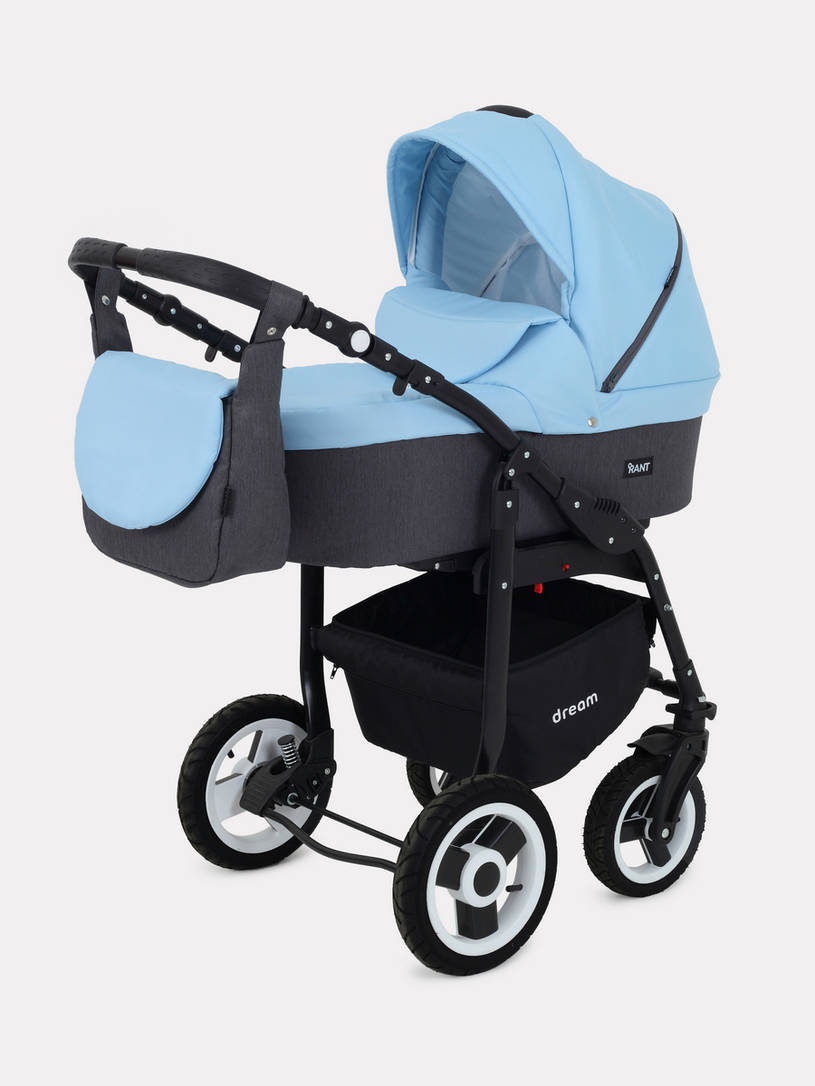 Коляска 2 в 1 Rant Dream 09 серый-голубой