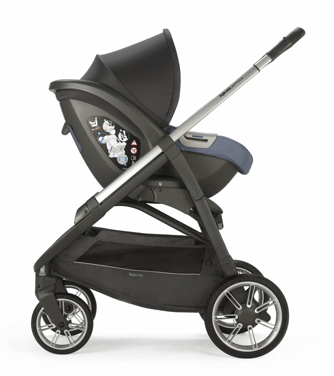 Коляска 3 в 1 Inglesina Aptica  с подставкой под люльку Stand Up,  Alaska Blue