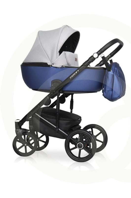 Коляска 2 в 1 Riko Basic Ozon Shine Prestige 04 серо-синий