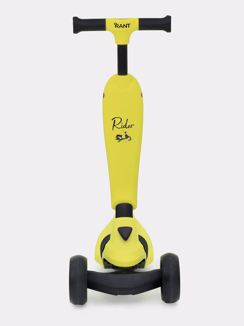 Беговел-самокат Rant Rider Plus со светящимися колесами желтый