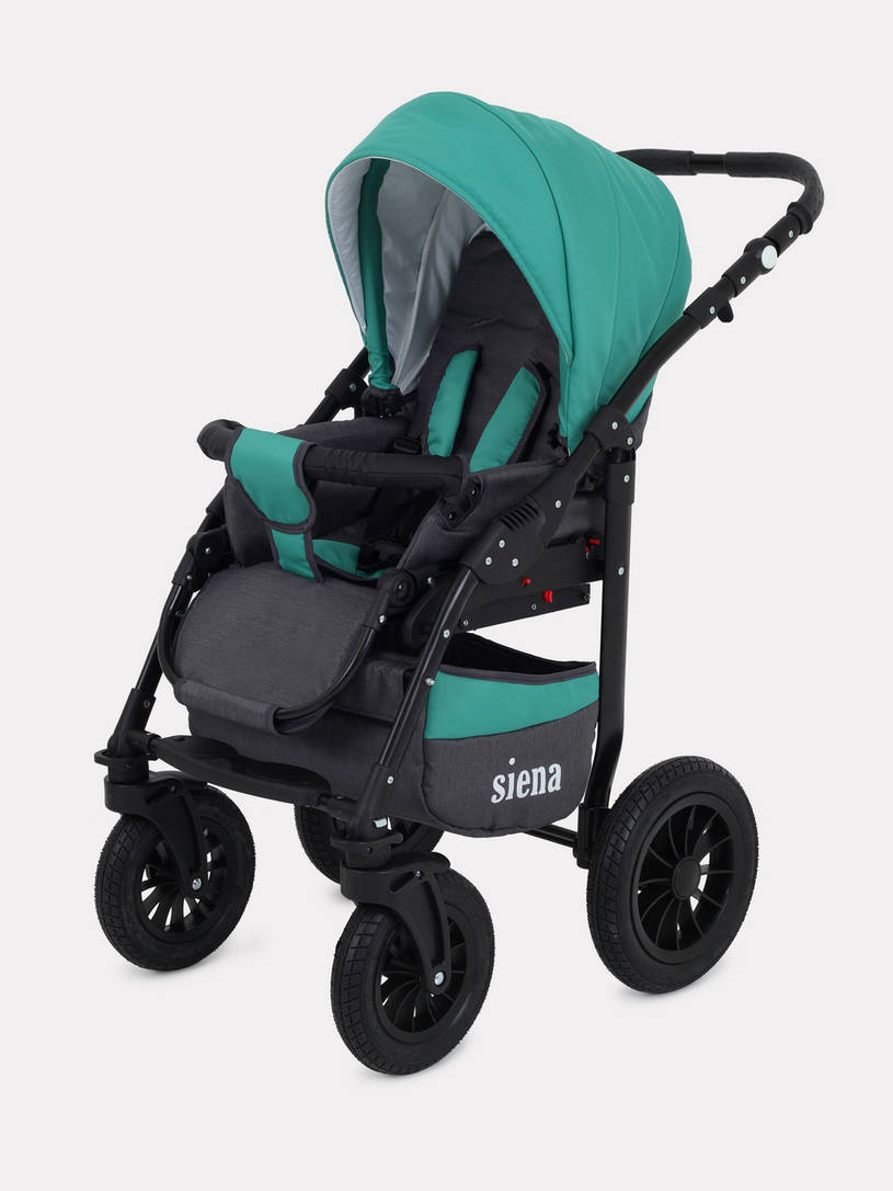 Коляска 2 в 1 Rant Siena 11 серый-темно-зеленый
