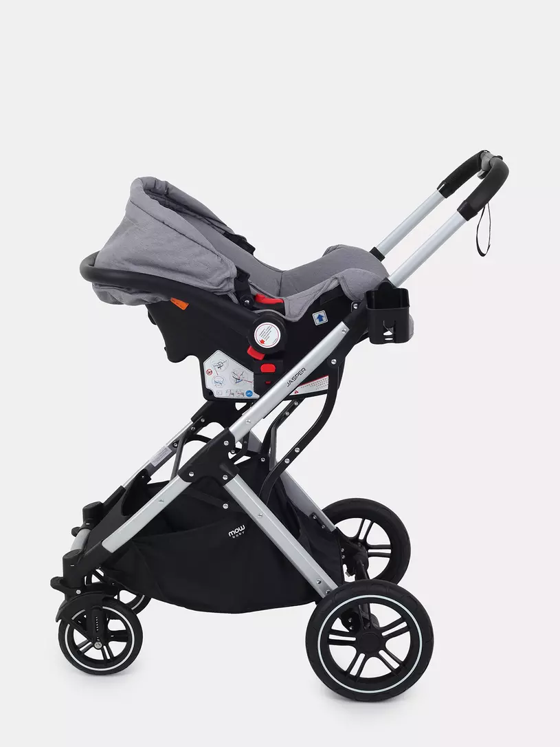Коляска-трансформер 3 в 1 Mowbaby Jasper Silver grey