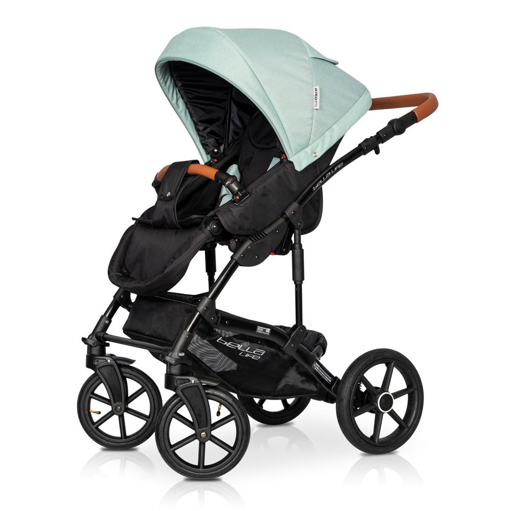 Коляска 3 в 1 Riko Basic Bella Life 02 Basil зеленый
