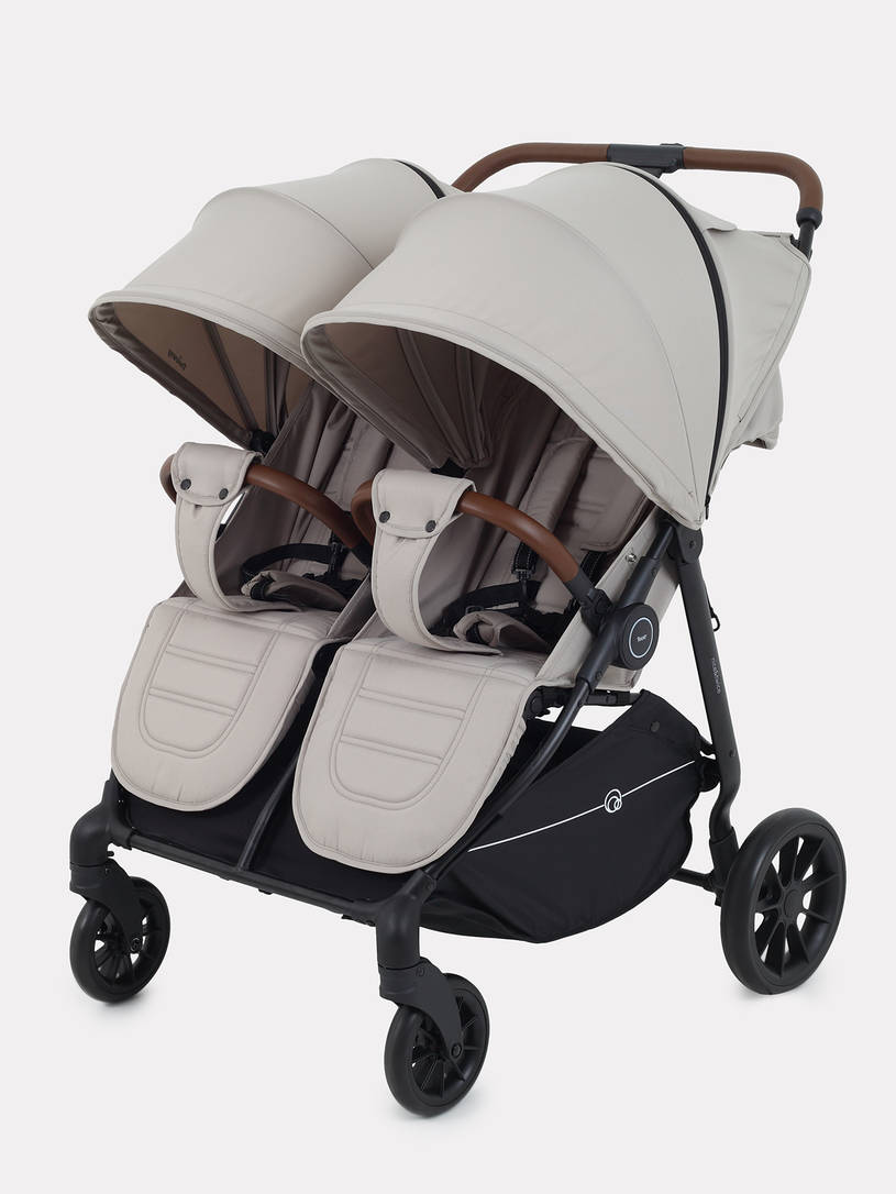 Коляска прогулочная для двойни Rant Twinny Milk coffee 2025