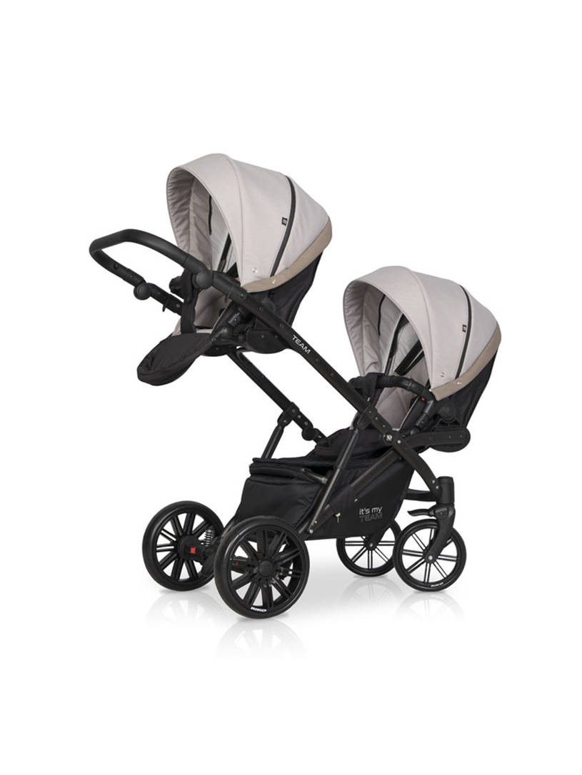 Коляска для двойни 2 в 1 Riko Team 2020 бежевый