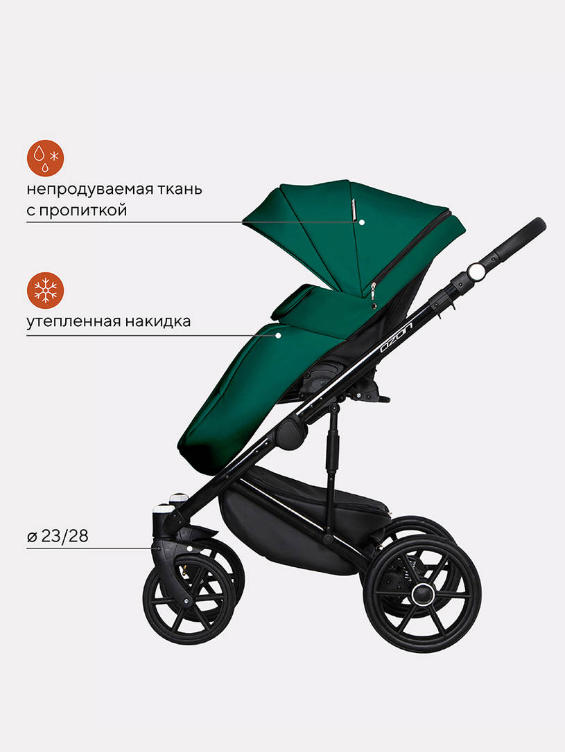 Коляска 2 в 1 Riko Basic Ozon Ecco 22 изумрудный