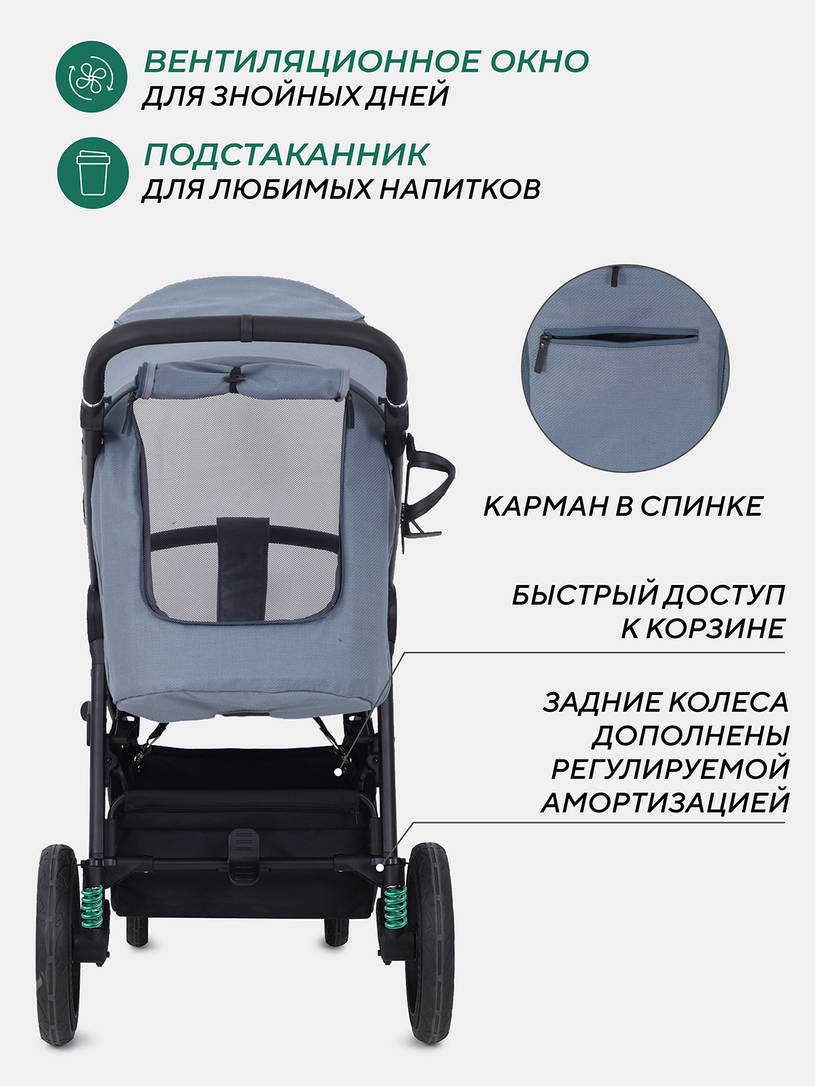 Коляска прогулочная Mowbaby Trail Blue