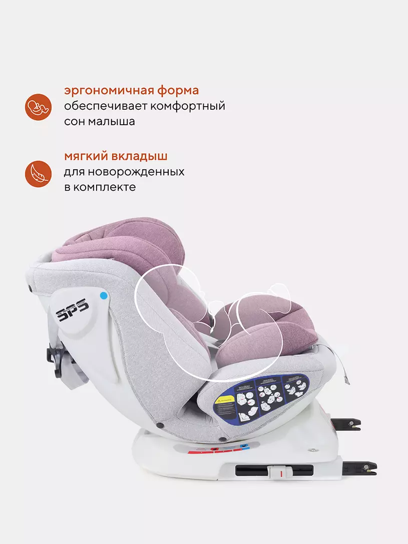 Автокресло Rant Nitro 0/1/2/3 (0-36 кг) Grey/Pink