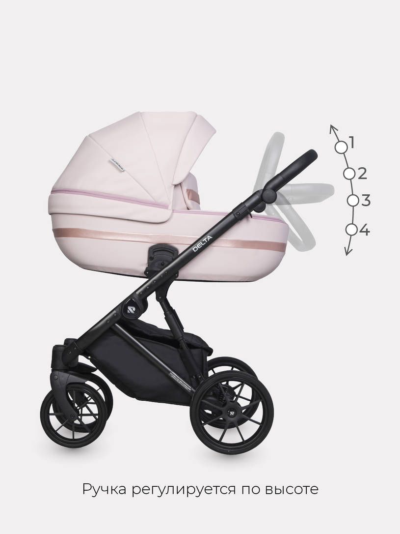 Коляска 2 в 1 RIKO BASIC DELTA ECCO 14 Rose