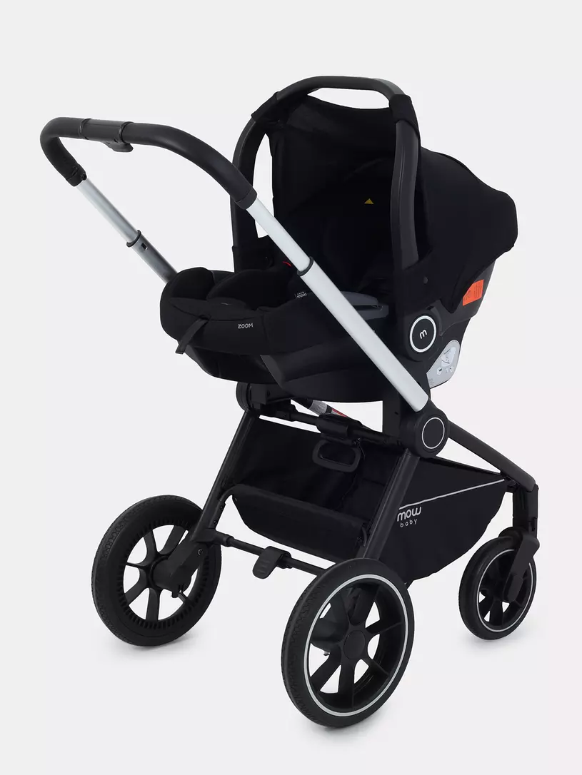 Коляска 3 в 1 Mowbaby Zoom Silver 2025 black