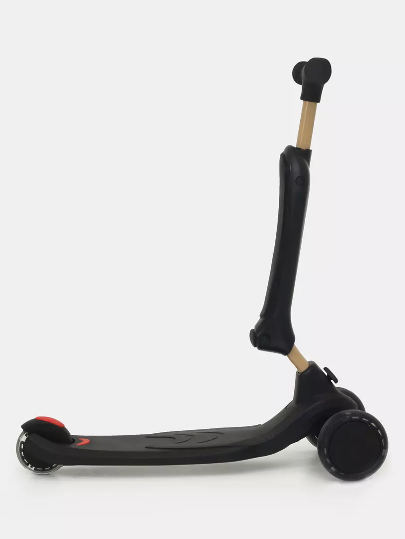 Беговел-самокат Rant Rider со светящимися колесами черный