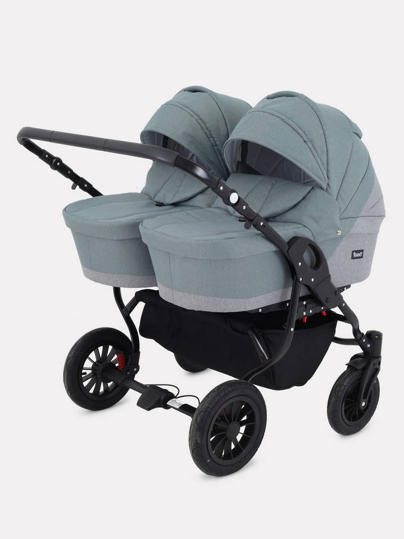 Коляска для двойни 2 в 1 Rant Siena Duo 09 серый-зеленый