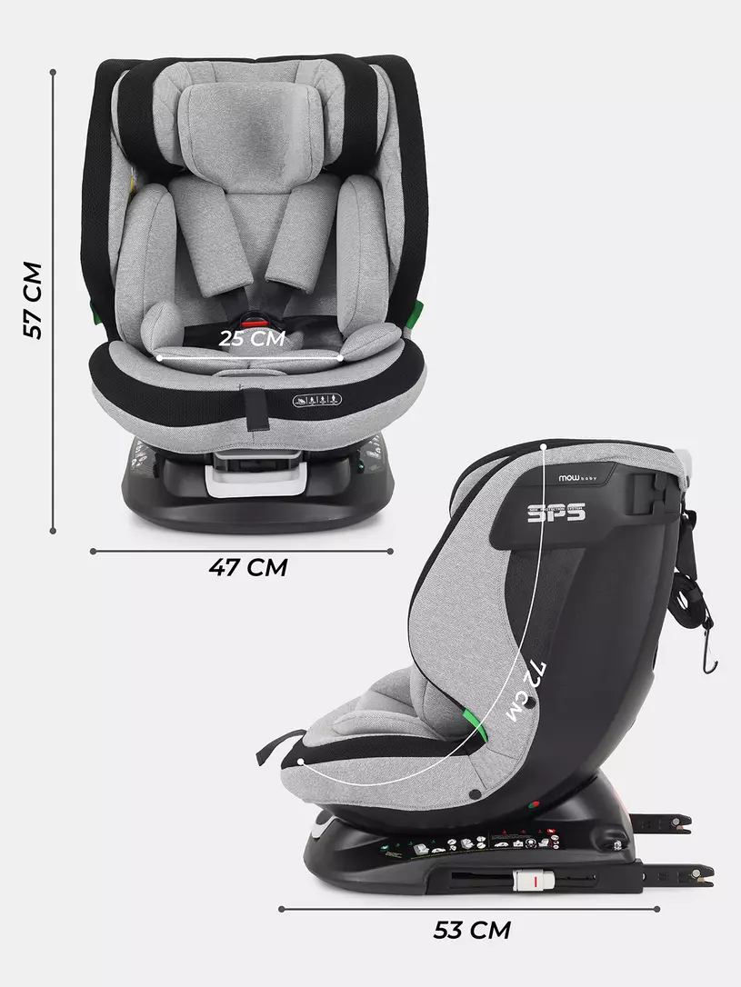 Автокресло Mowbaby Motion isofix (40-150 см) Light grey