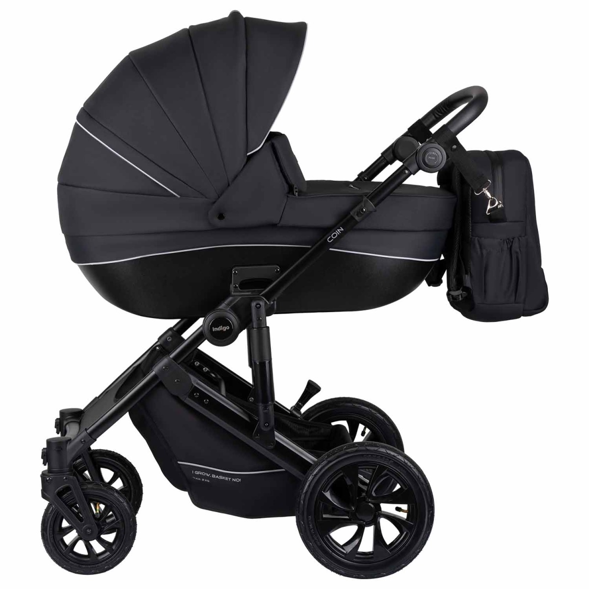 Коляска 2 в 1 Indigo Coin, Черный