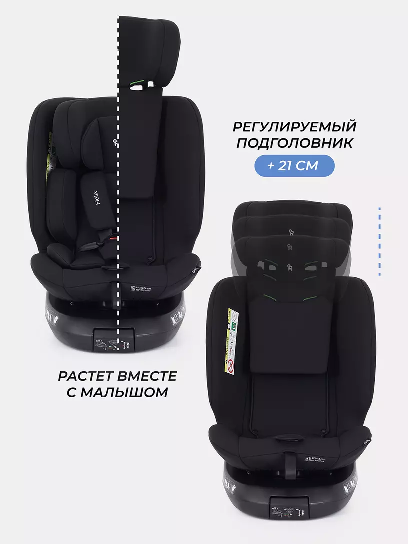 Автокресло Rant Helix isofix группа 0/1/2/3 (40-150 см; 0-36 кг), Black
