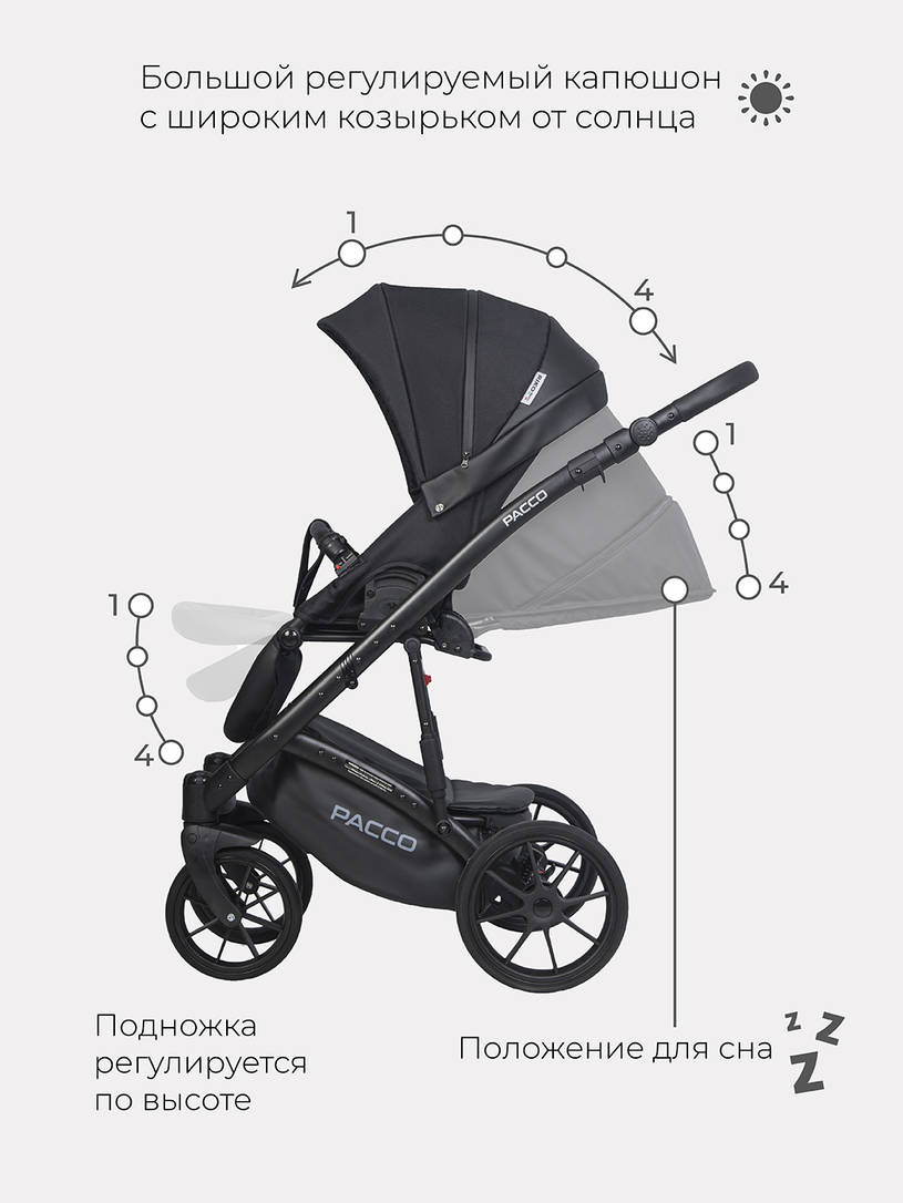 Коляска 2 в 1 RIKO BASIC PACCO 09 BLACK