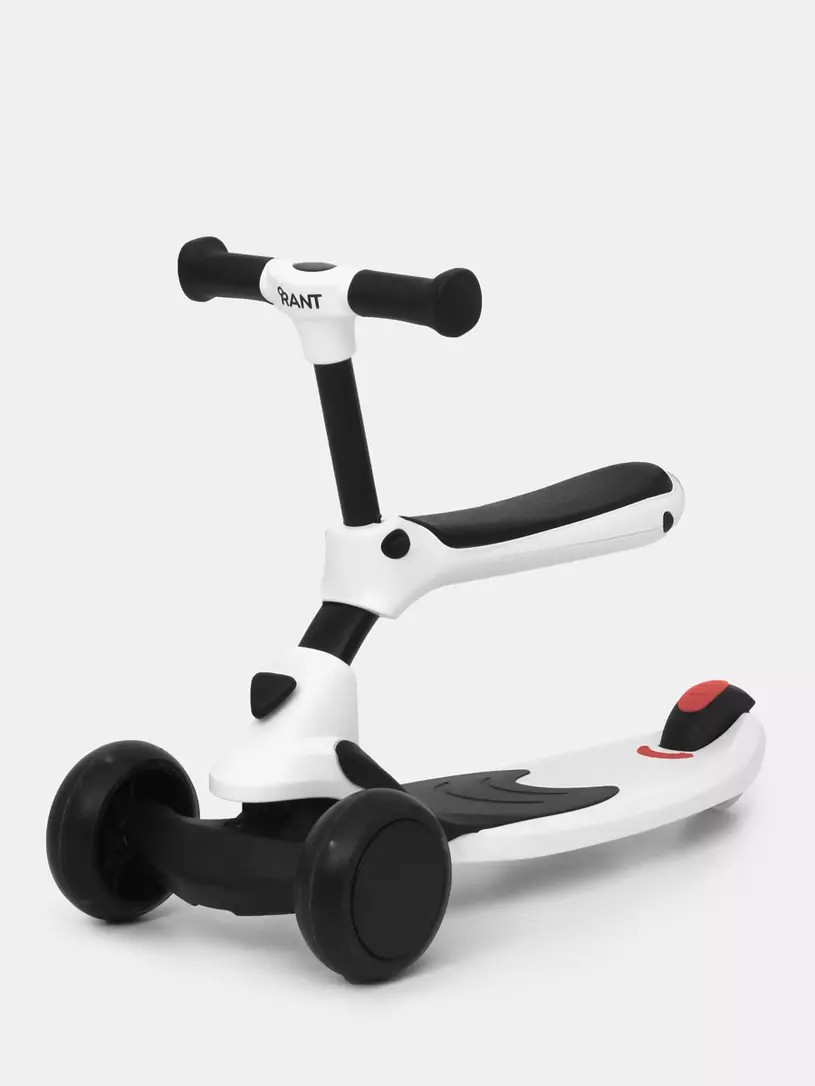 Беговел-самокат Rant Rider со светящимися колесами белый