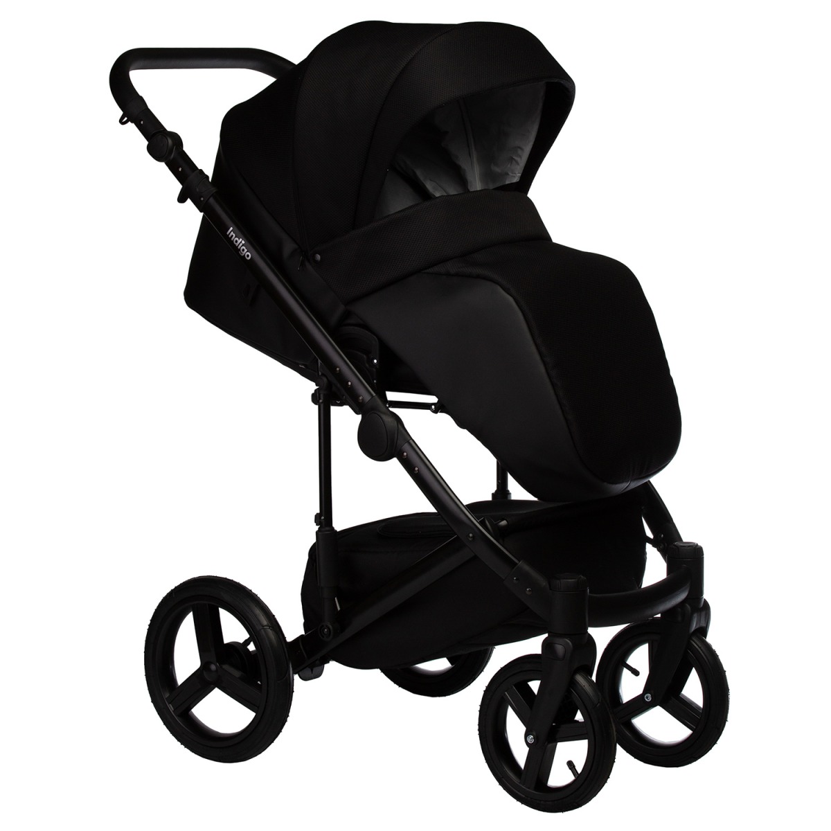 Коляска 2 в 1 Indigo Tour Eco, Te 07 (Черная кожа + Черный)