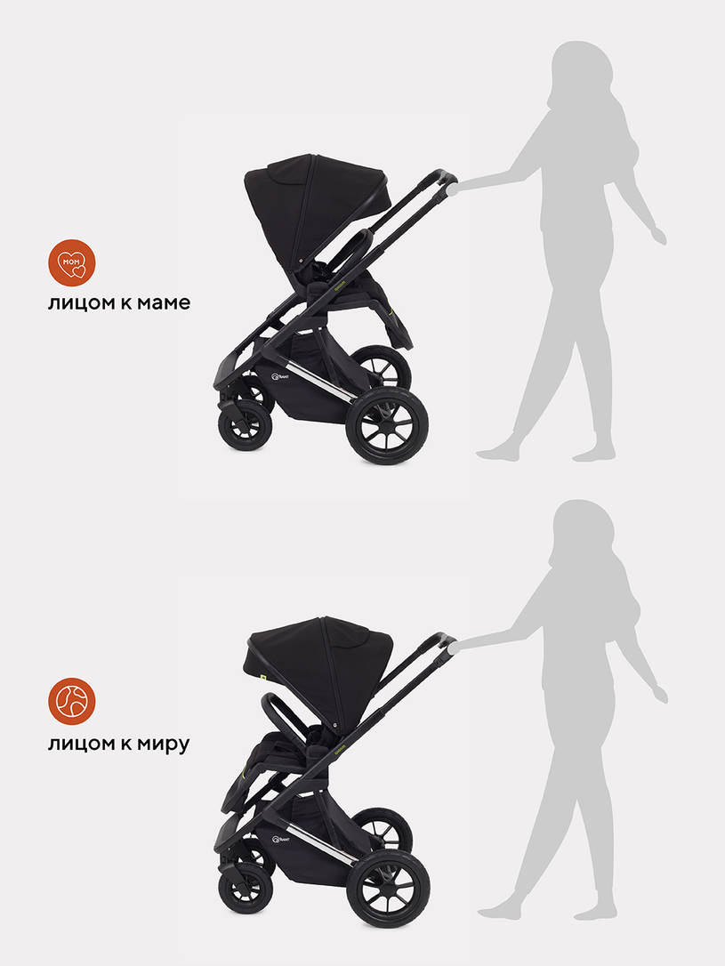 Коляска 2 в 1 Rant Axiom Black